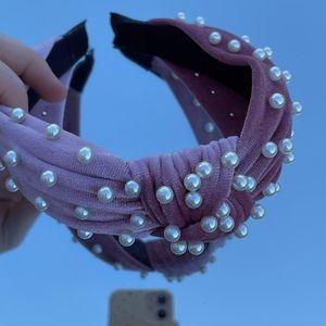 Velvet Pink Pearl Headband from Franscesca’s